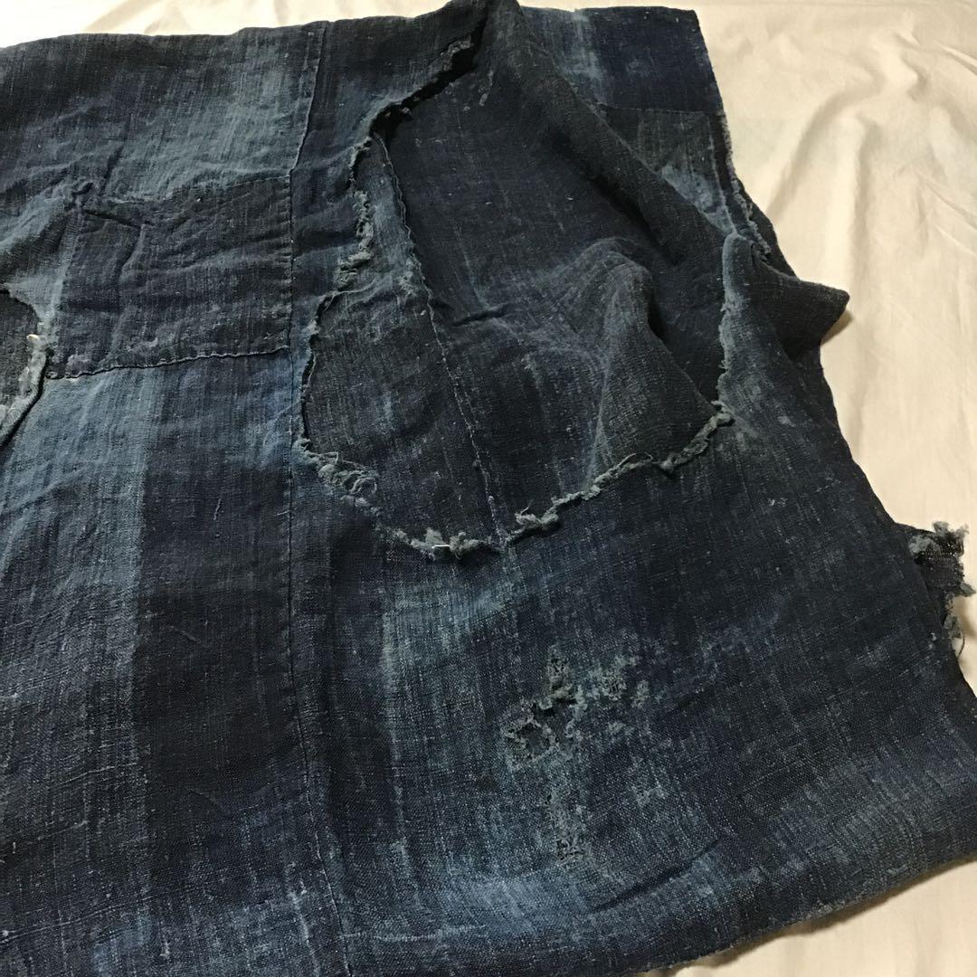 BORO Old Japanese Cloth Indigo dyed hemp cloth 2 widths 25.59\