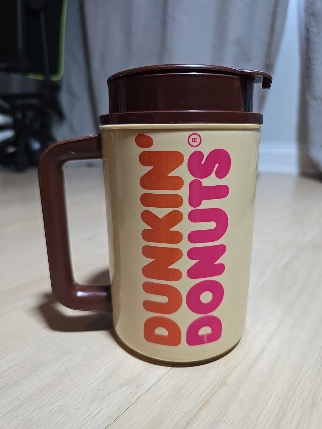 VINTAGE RARE GIANT DUNKIN' DONUTS WHIRLEY THERMO HOT/COLD TRAVEL MUG CUP 16 oz