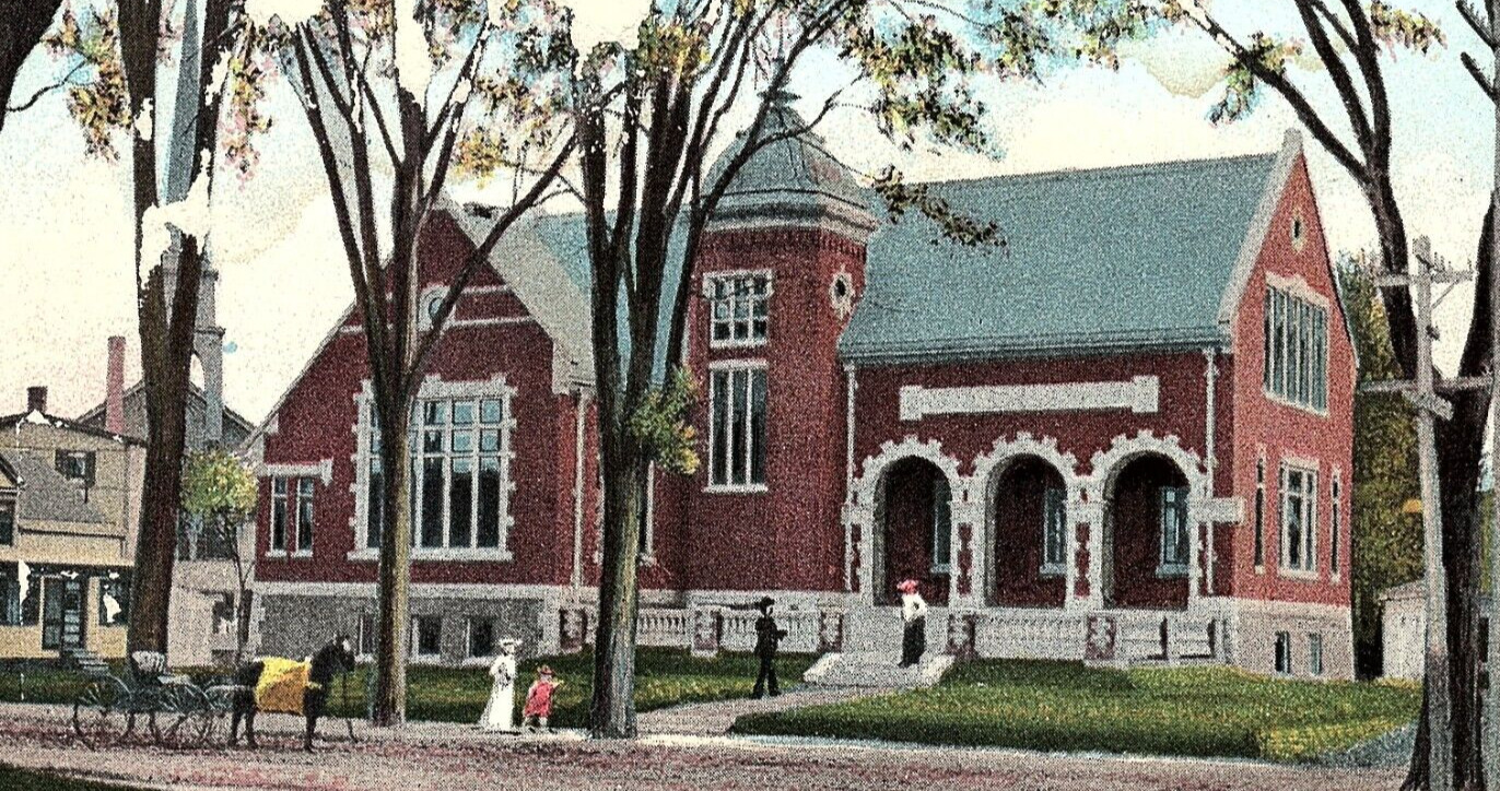Waterville ME Postcard Carnegie Library Undivided Unposted  pc190-