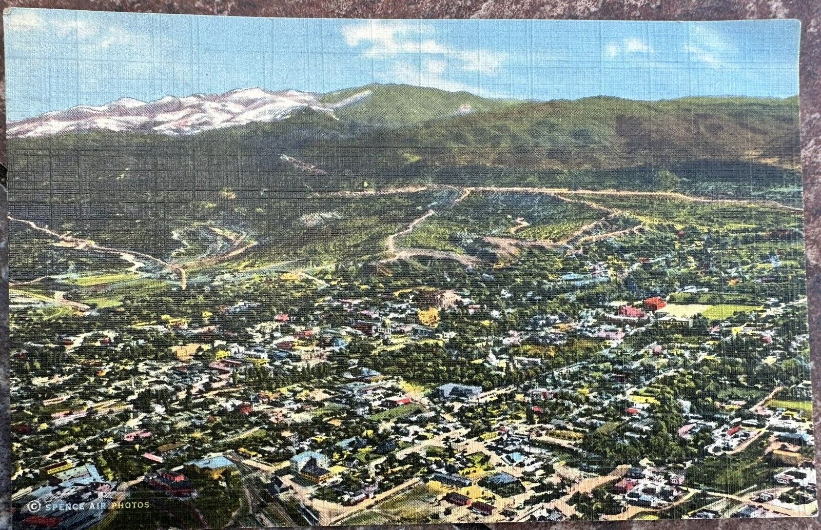 Linen Postcard Air View Santa Fe New Mexico NM 1953