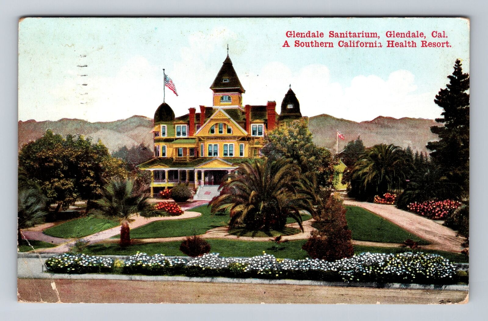 Glendale CA-California, Glendale Sanitarium, Health Resort, Vintage Postcard