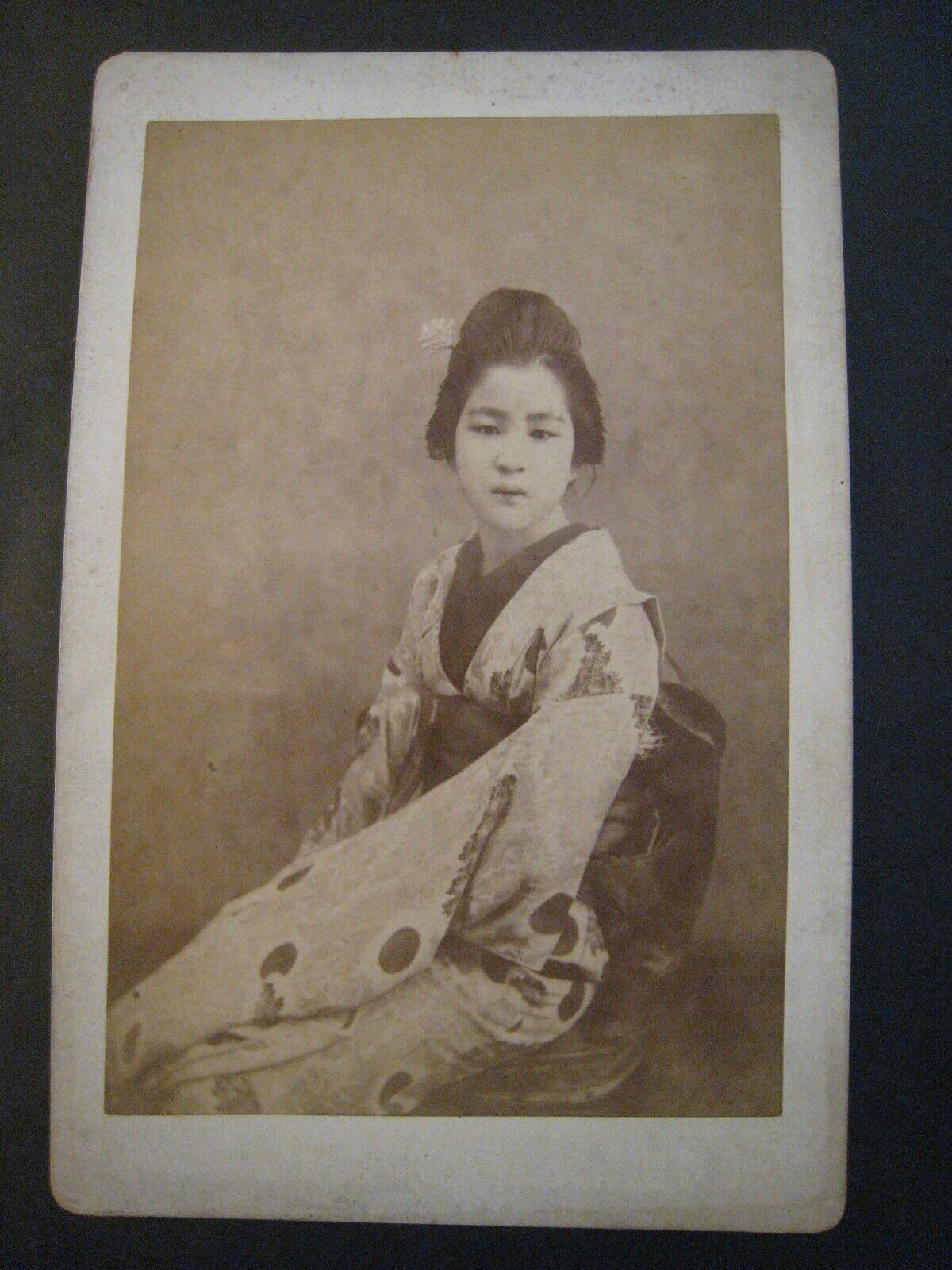  Late19th Century Cabinet card ... Japanese, Geisha