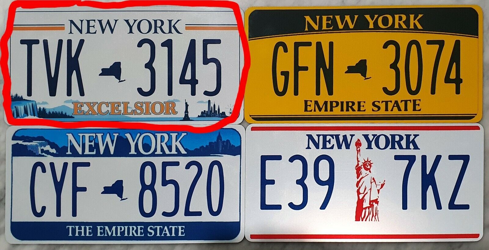Custom New York REFLECTIVE License Plate Tag Reproduction, Many Styles Offered