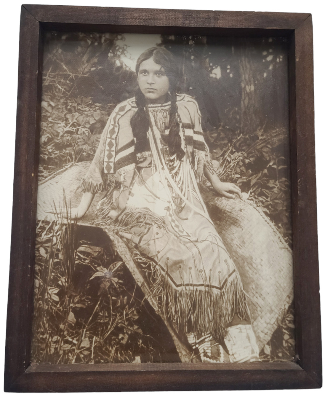 Cheyenne MinnieHaHa Devereaux 1891-1984, actress Vintage Wood Framed Photo 12x16