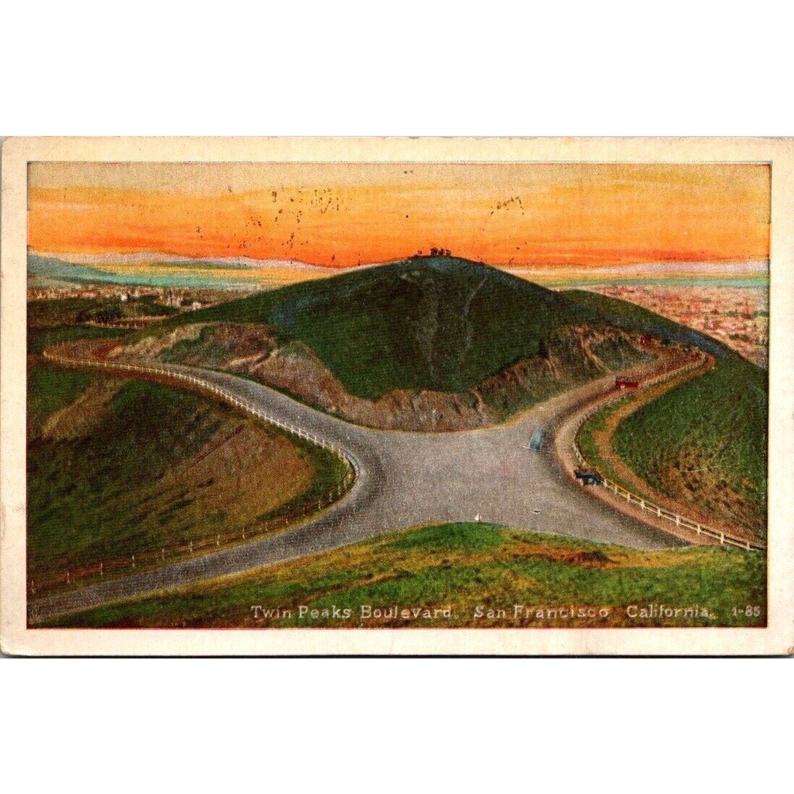 Vintage Postcard Twin Peaks Boulevard San Francisco California 5.5 x 3.5