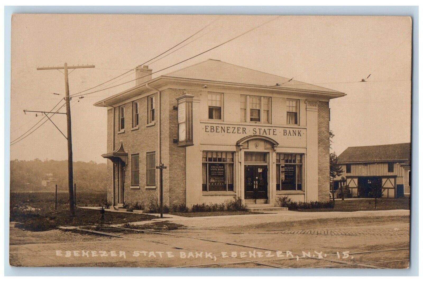 c1910's Ebenezer State Bank Erie County Ebenezer New York NY RPPC Photo Postcard