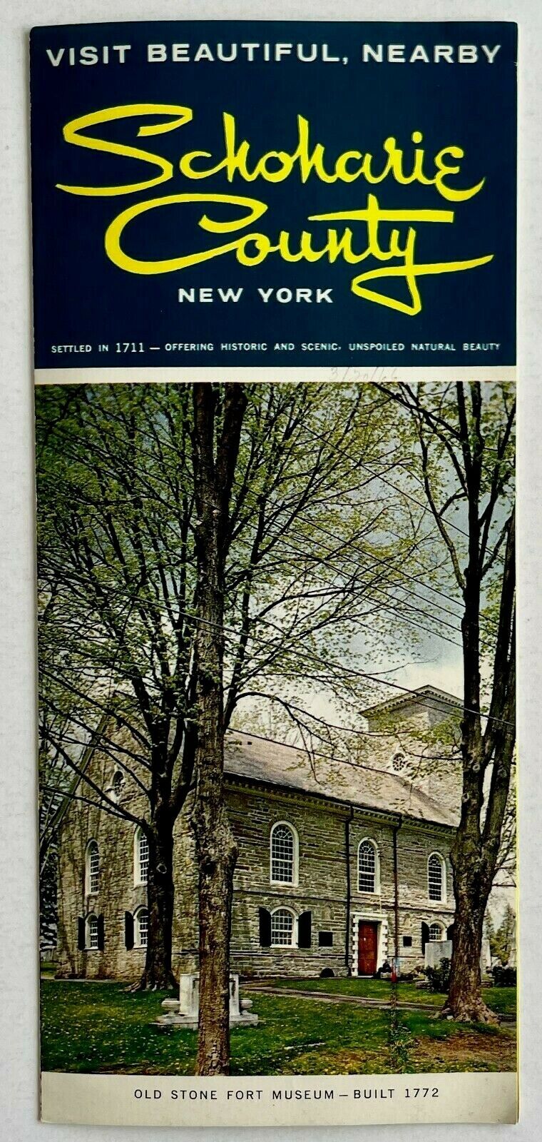 1960s Schoharie County New York Vintage Travel Brochure Historic Scenic Town NY