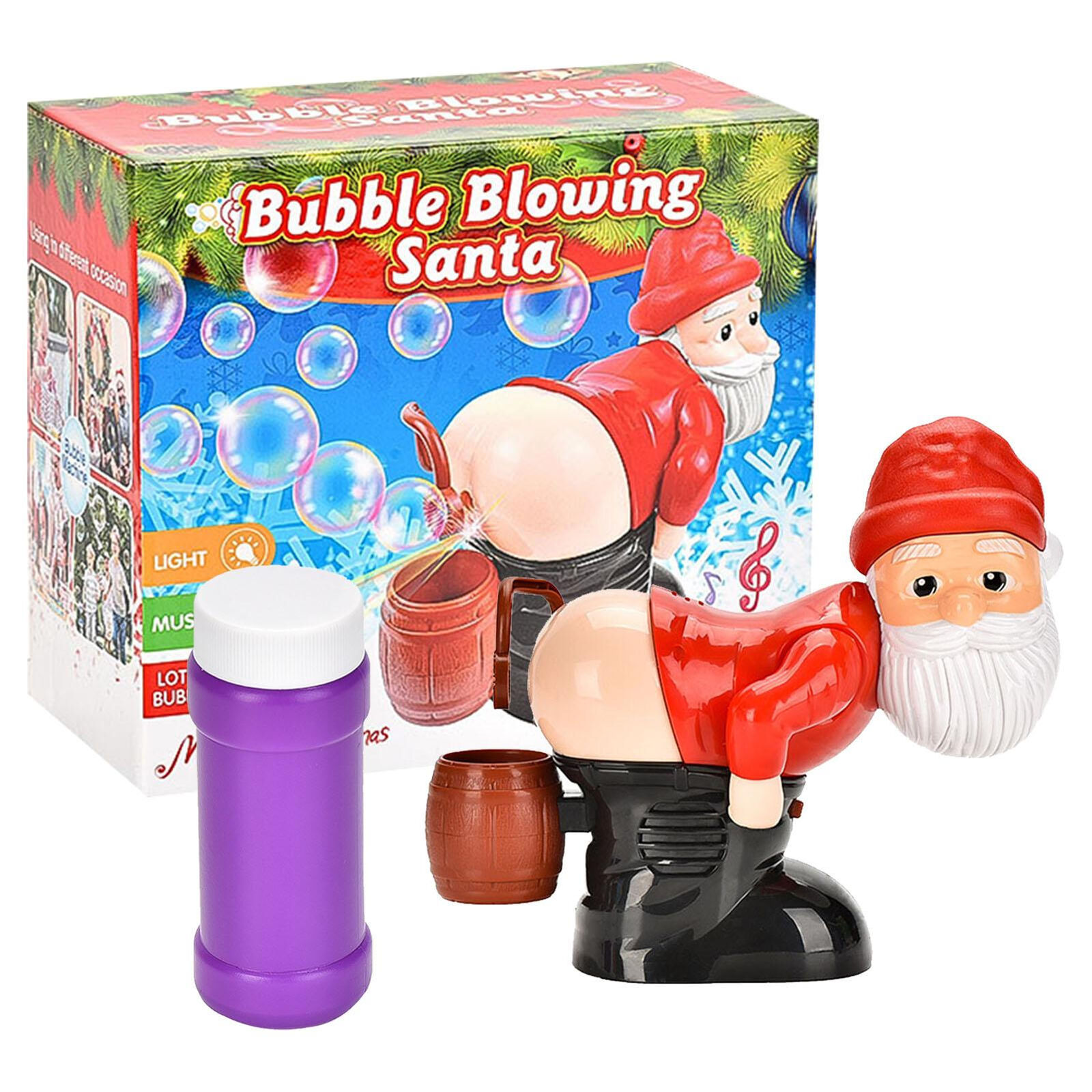 Automatic Santa Claus Bubble Machine W/Light Music Farting Bubble Blower Fun Toy