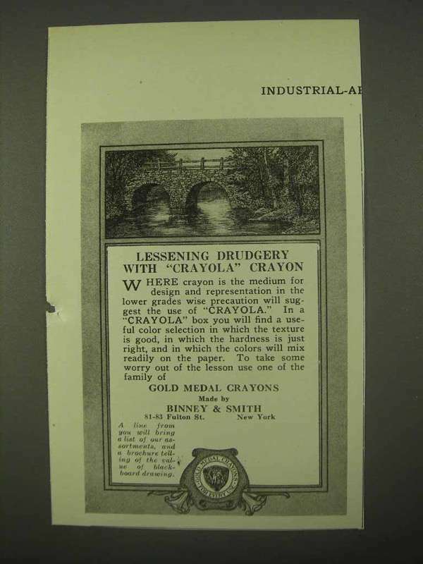 1922 Binney & Smith Crayola Crayons Ad - Drudgery