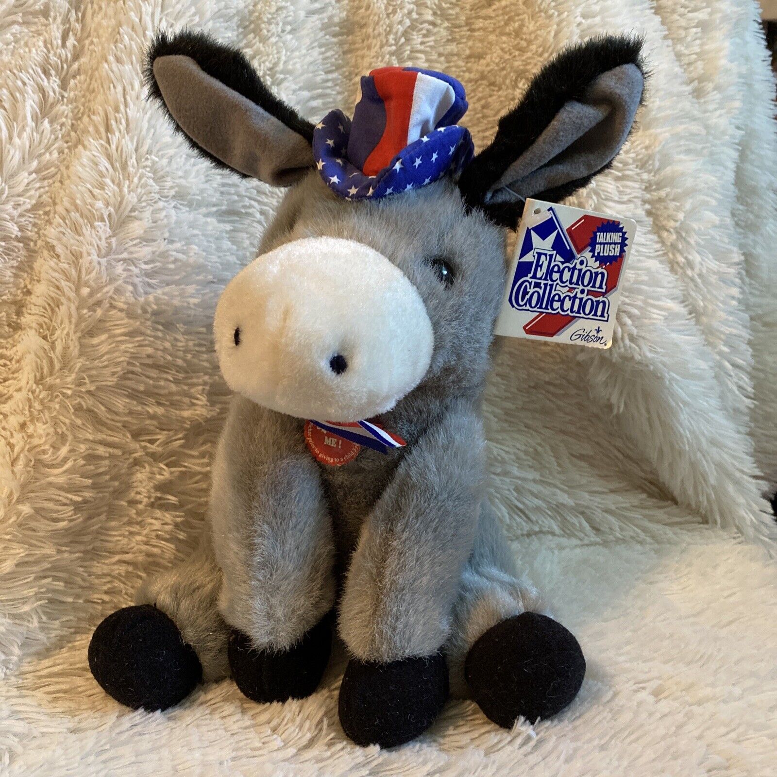 1996 Gibson Election Connection Dem Donkey Plush w/tags