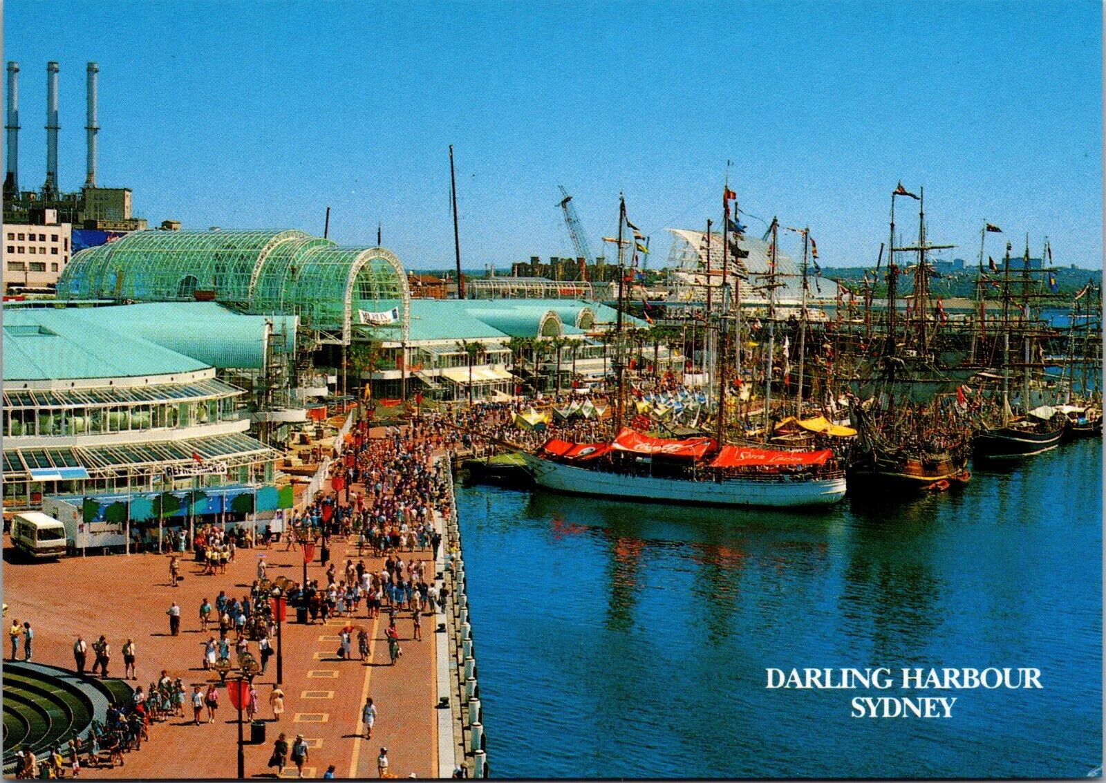 Darling Harbour Sydney Australia Tall Ships Postcard
