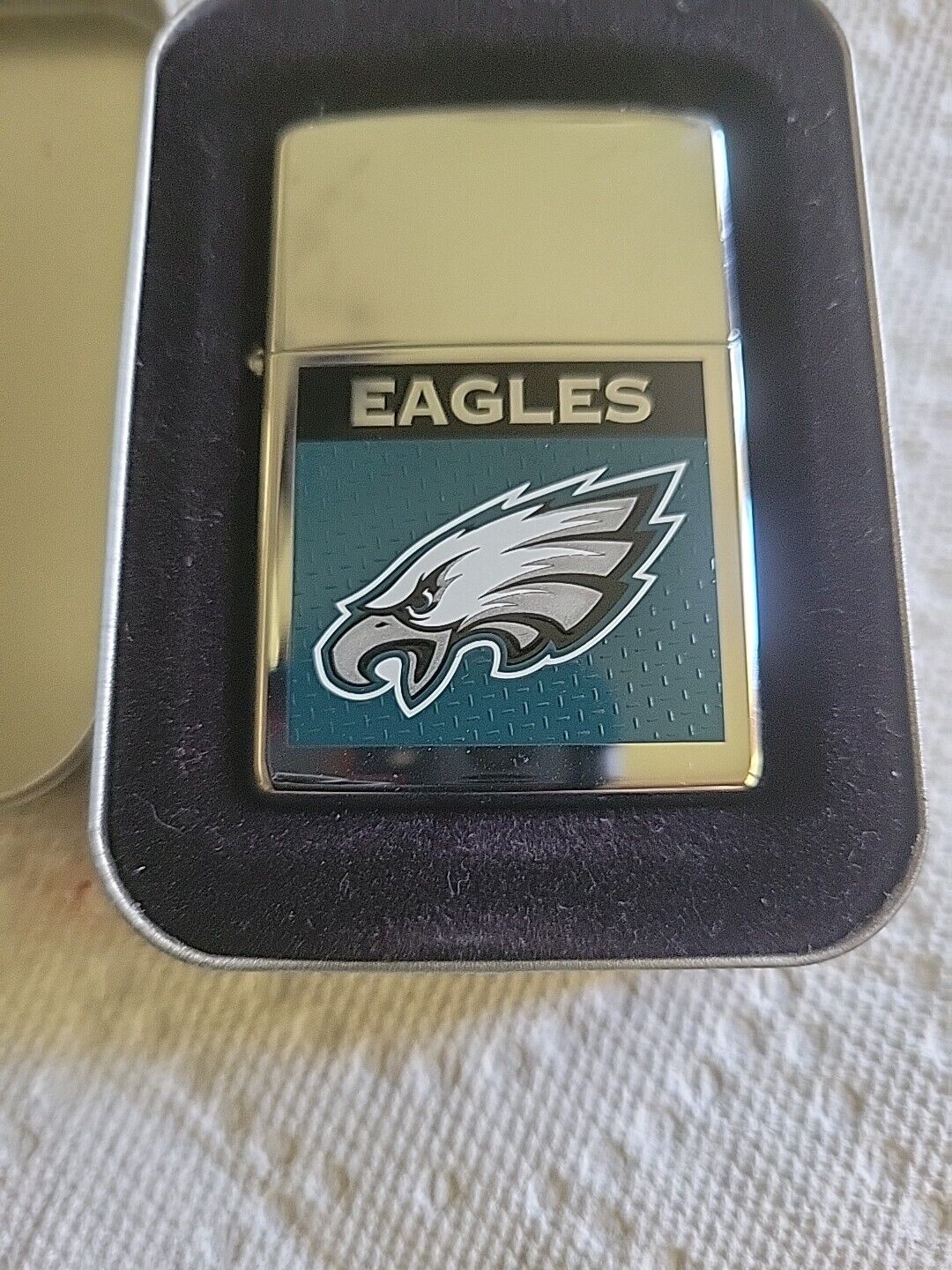 Vintage 2006 Philadelphia Eagles NFL Chrome Zippo Lighter NEW In Box