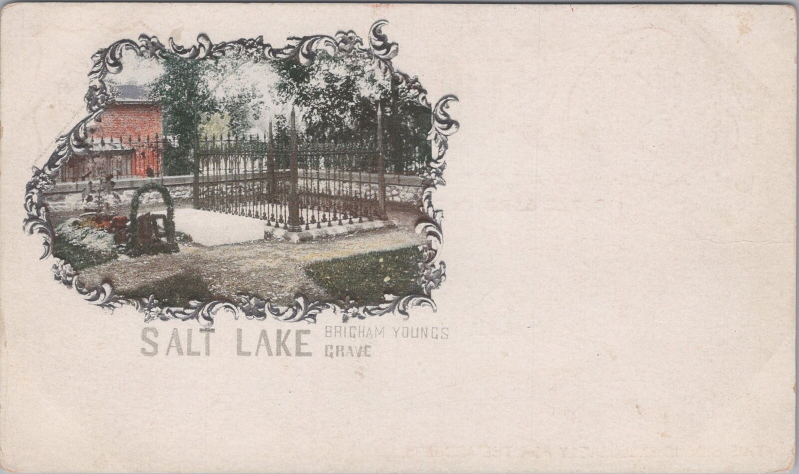 Brigham Young\'s Grave Salt Lake c1900s Unposted Private Mailing Postcard