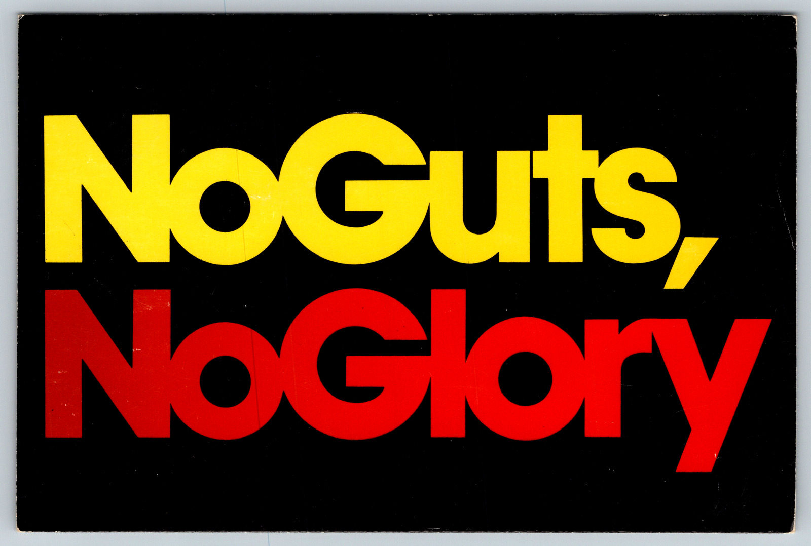 c1970s No Guts No Glory Large Letters Big Peacock Papers Inc. Vintage Postcard