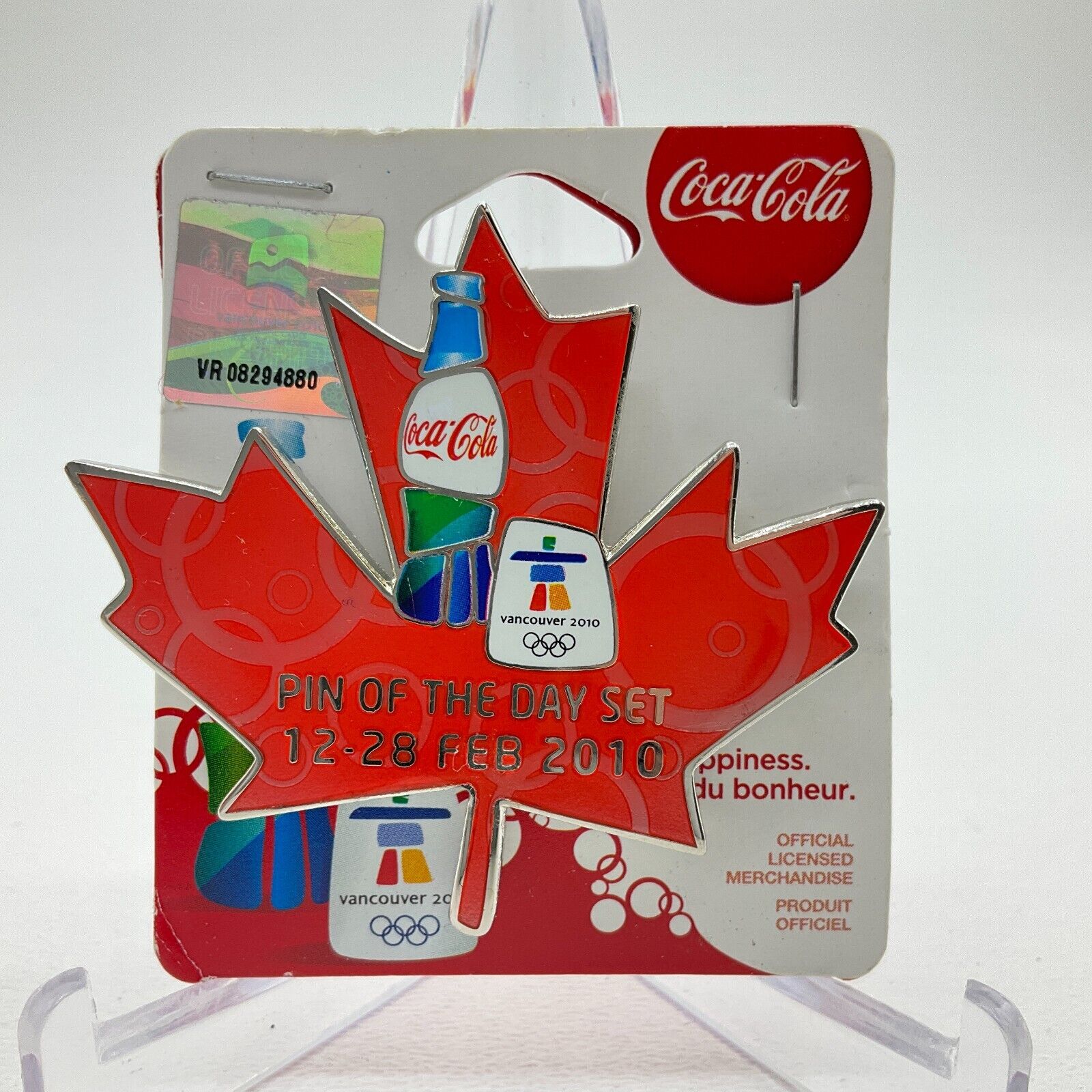 Coca Cola 2010 Vancouver Winter Olympics Pin Maple Leaf Pin of the Day Set