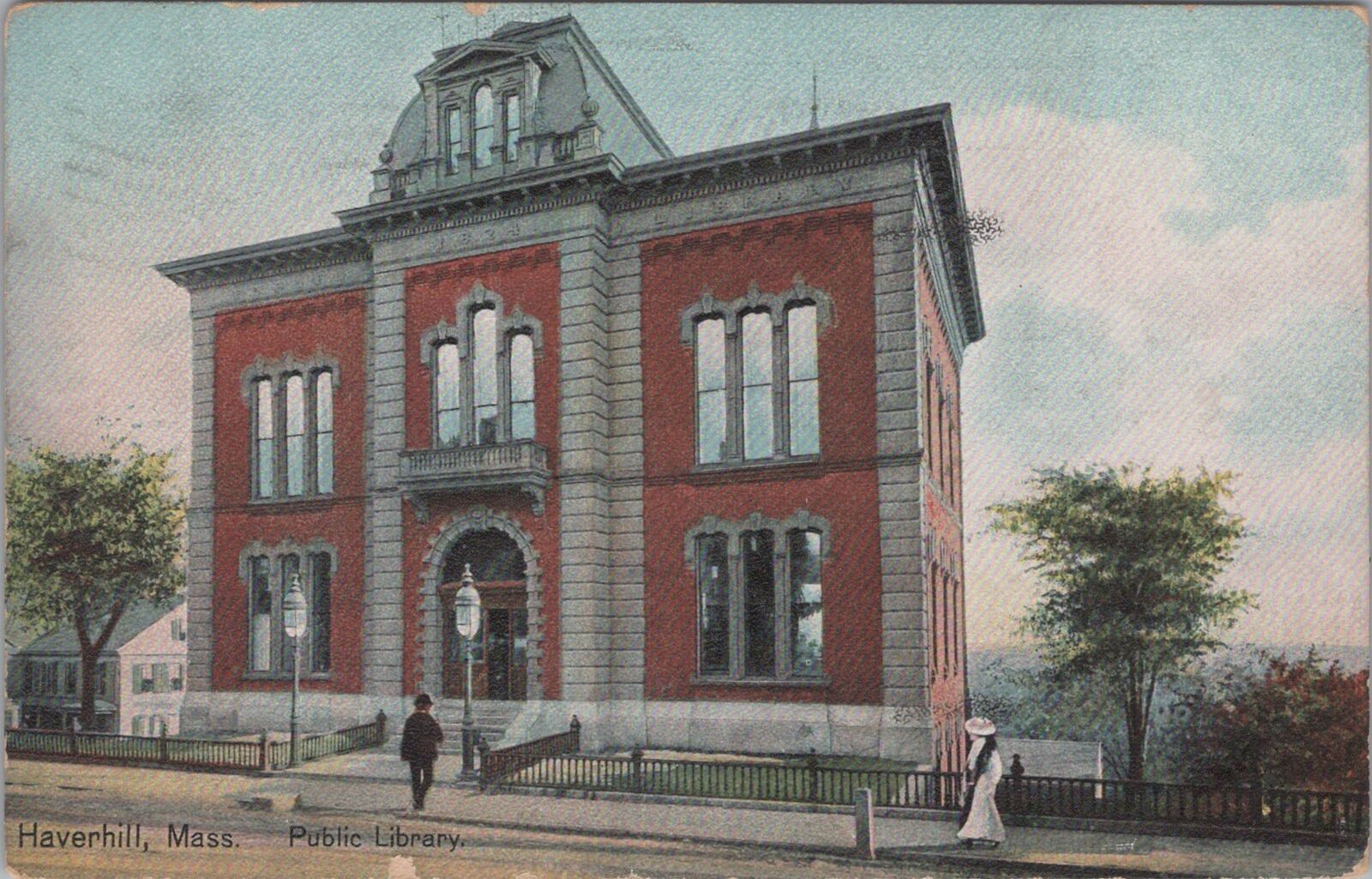 Public Library, Haverhill Massachusetts 1912 Postcard