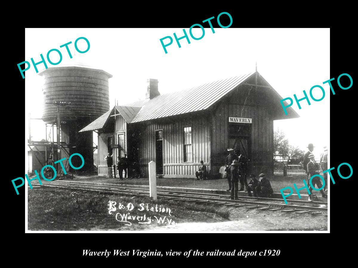 OLD 8x6 HISTORIC PHOTO OF WAVERLY WEST VIRGINIA THE RAILROAD STATION c1920