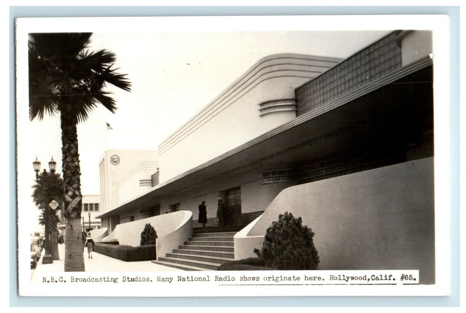 Hollywood CA, N.B.C Broadcasting Studios National Radio RPPC Photo Postcard