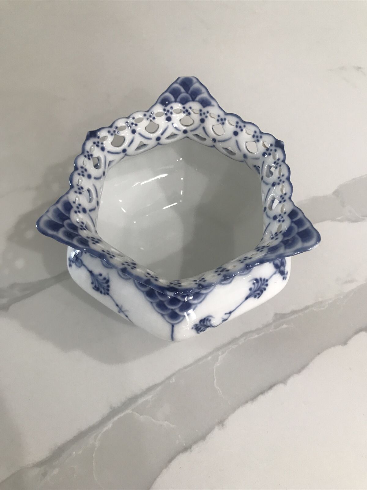 Danish Porcelain Blue Fluted Sugar Bowl