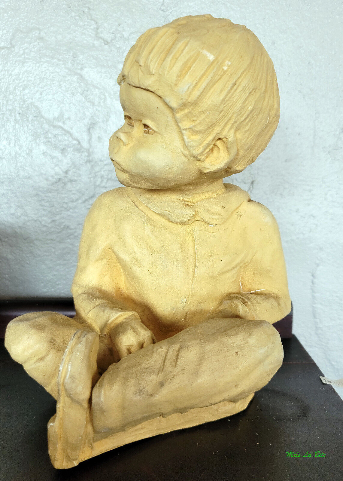 Vintage 1969 David Grossman Seated Boy Sculpture Signed and Dated