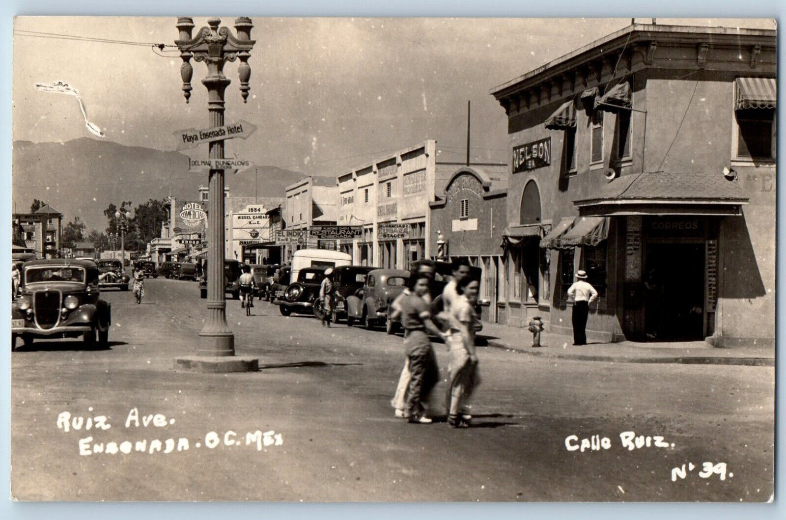Ensenada Baja California Mexico Postcard Ruiz Avenue c1930's RPPC Photo