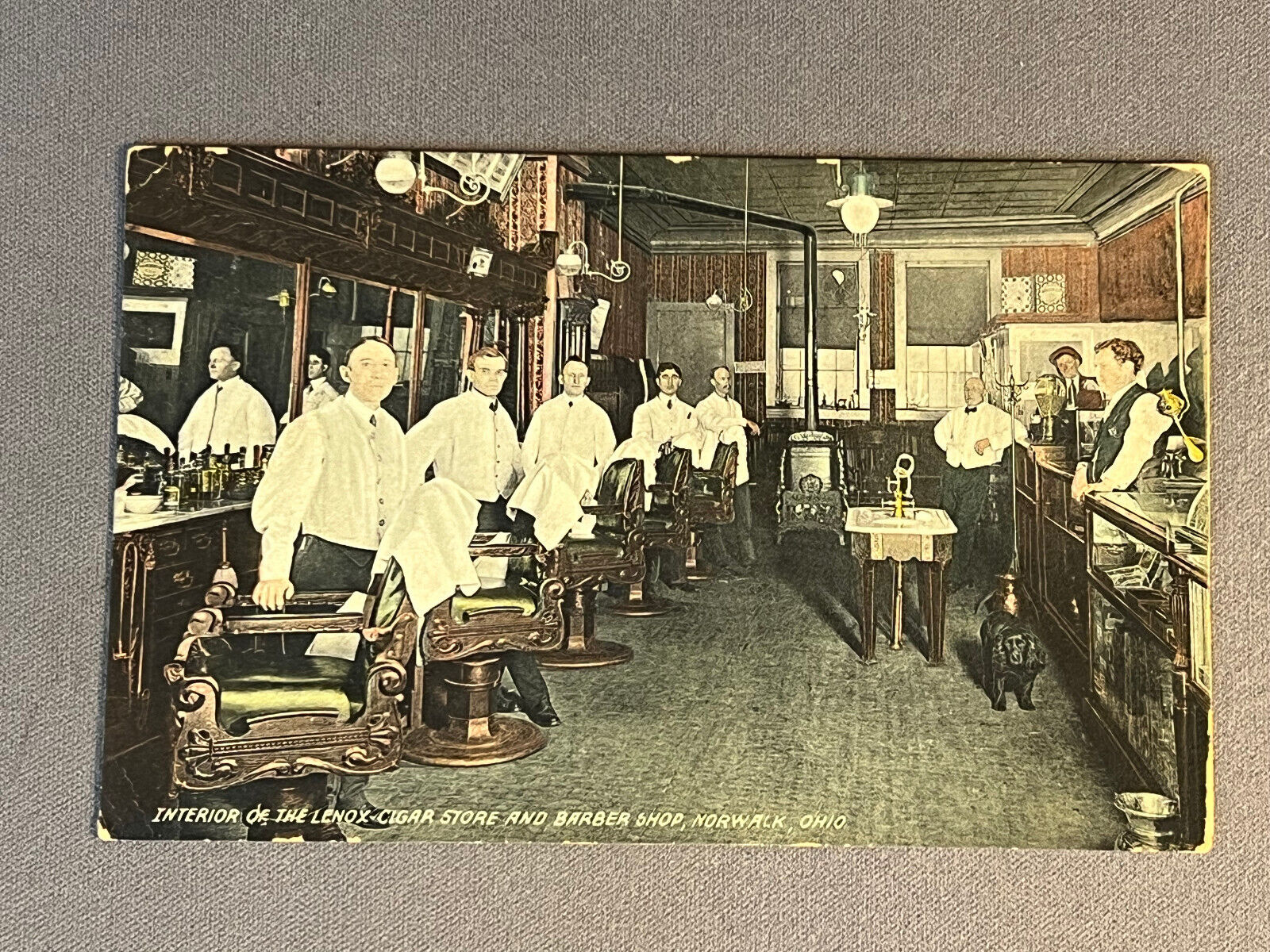 Ohio OH Norwalk, Interior Of The Lenox Cigar Store & Barber Shop, Great, ca 1910