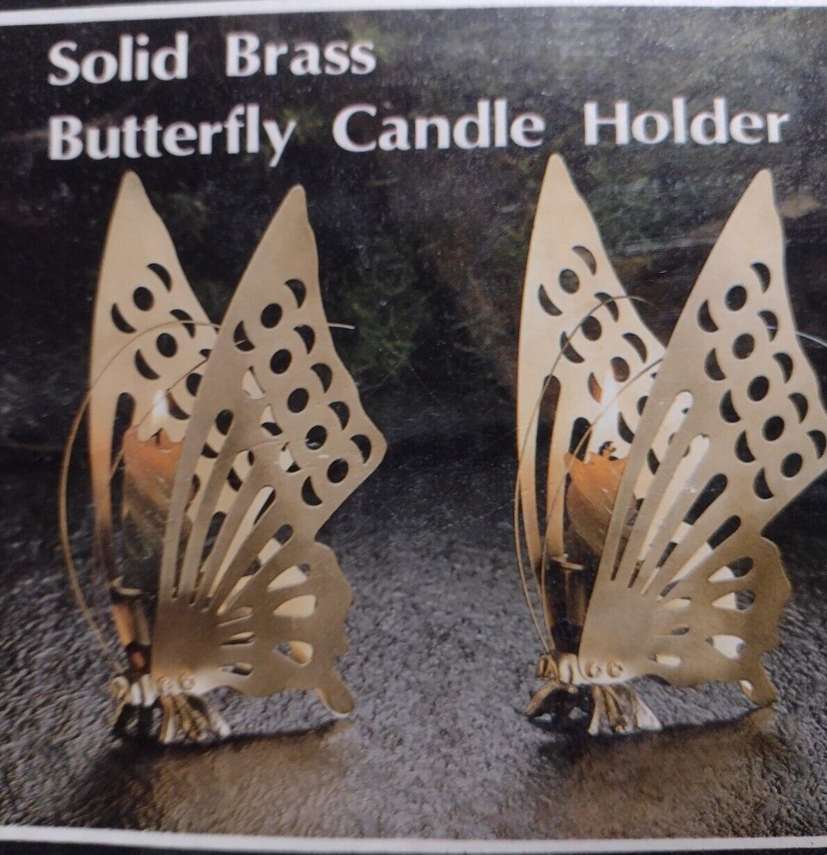 Set of 2 Vintage Standing Brass Butterflies