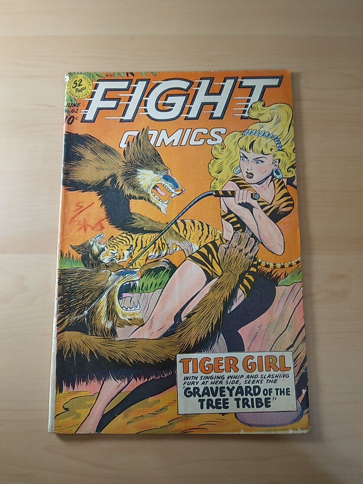 FIGHT COMICS #62 (1949) TIGER GIRL - MATT BAKER ART COMPLETE G/VG