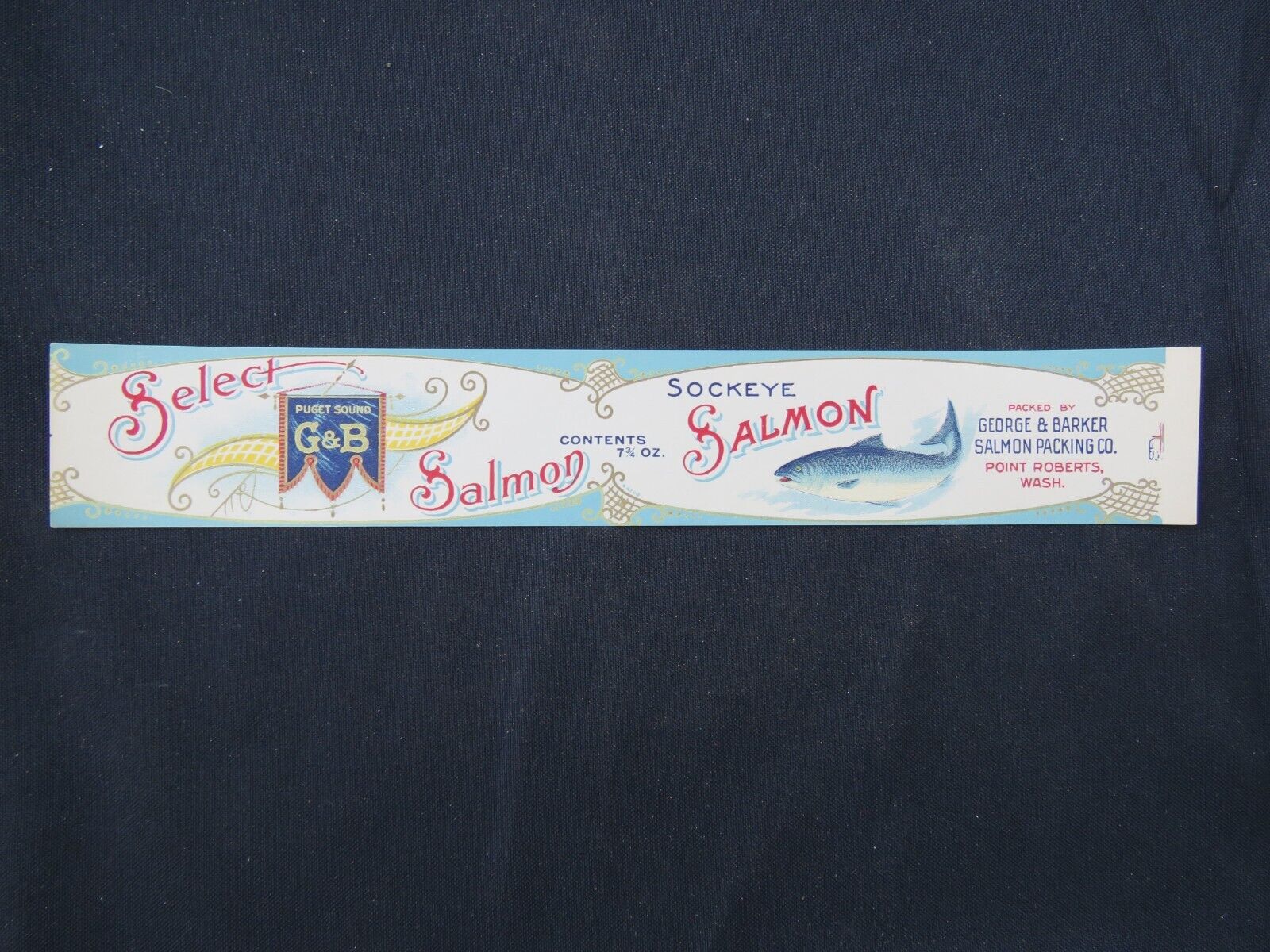 VINTAGE SALMON Can Label Puget Sound, WA 1920\'s