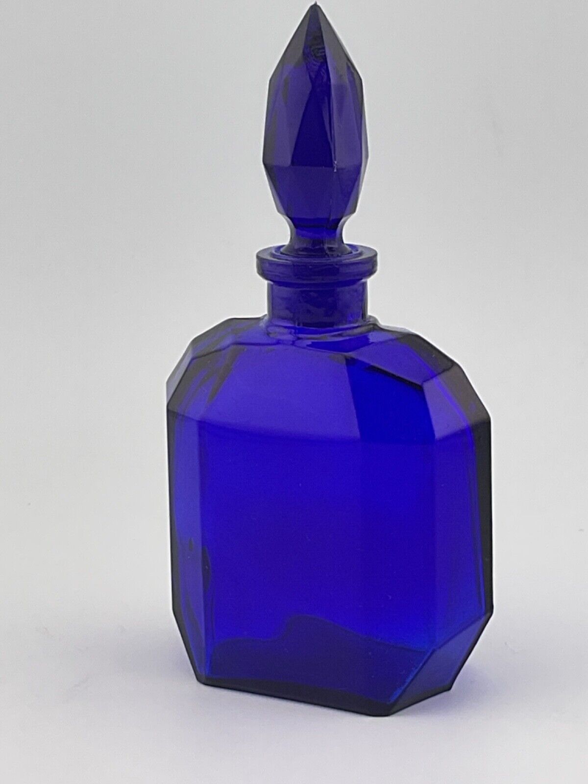 Vintage Czech Perfume Bottle Cobalt Blue