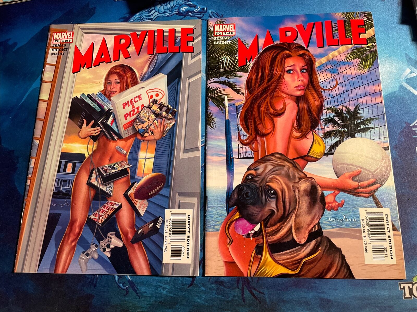 MARVILLE # 2 And 3 MARVEL COMICS  2002 GREG HORN GGA RISQUE COVER High Grade