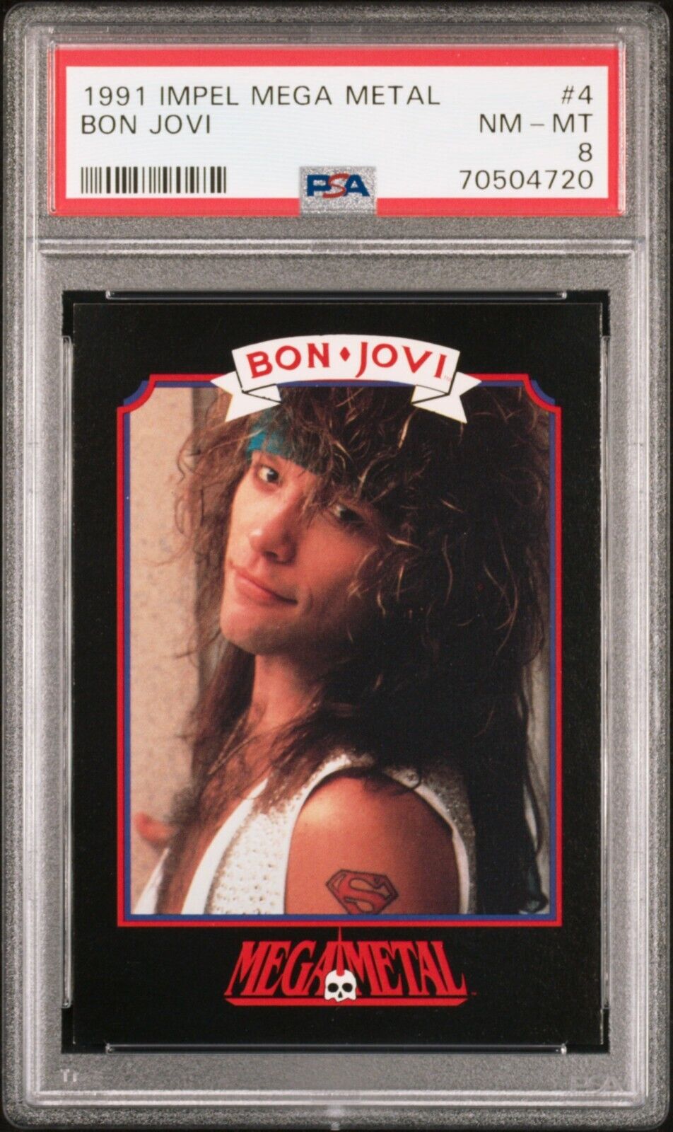 1991 Impel Mega Metal Bon Jovi #4 PSA 8