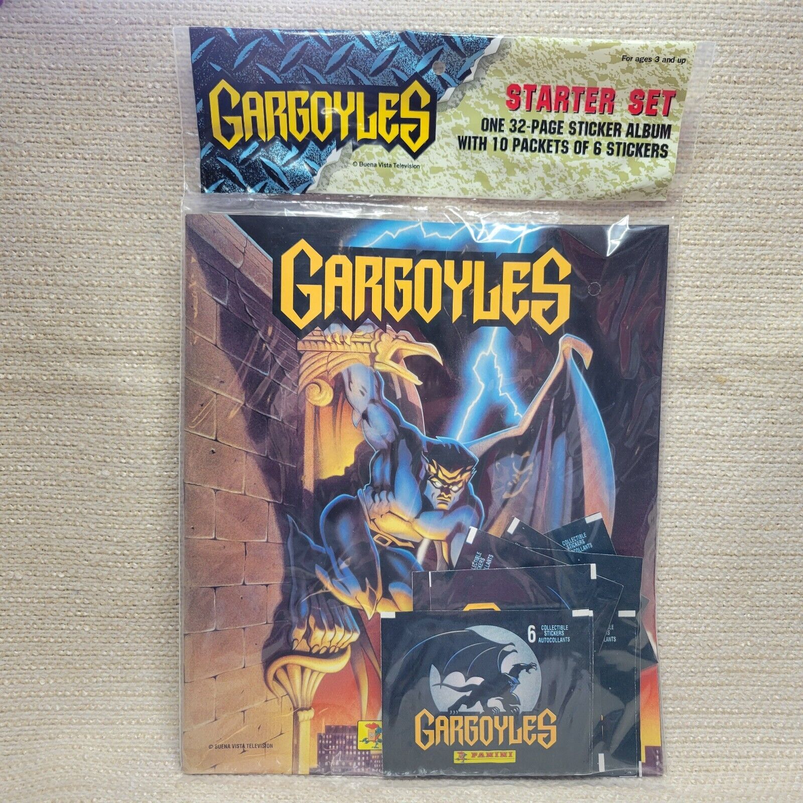 New 1996 Gargoyles Panini Sticker Album w/10 Packs Buena Vista TV 230882G