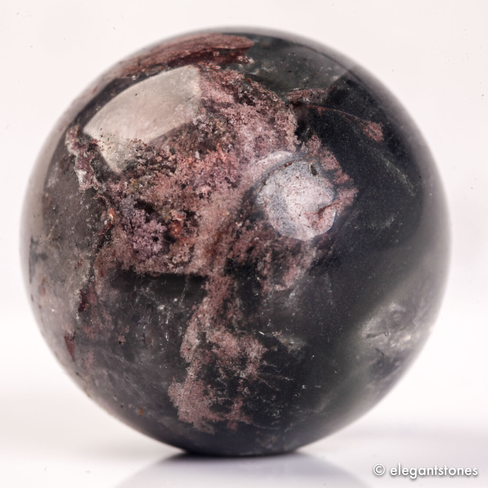 39g30mm Natural Garden/Phantom/Ghost/Lodolite Quartz Crystal Sphere Healing Ball