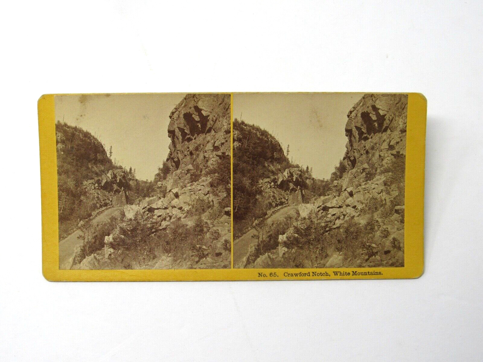 Crawford\'s Notch White Mountains New Hampshire Stereoview Photo c1870 RARE