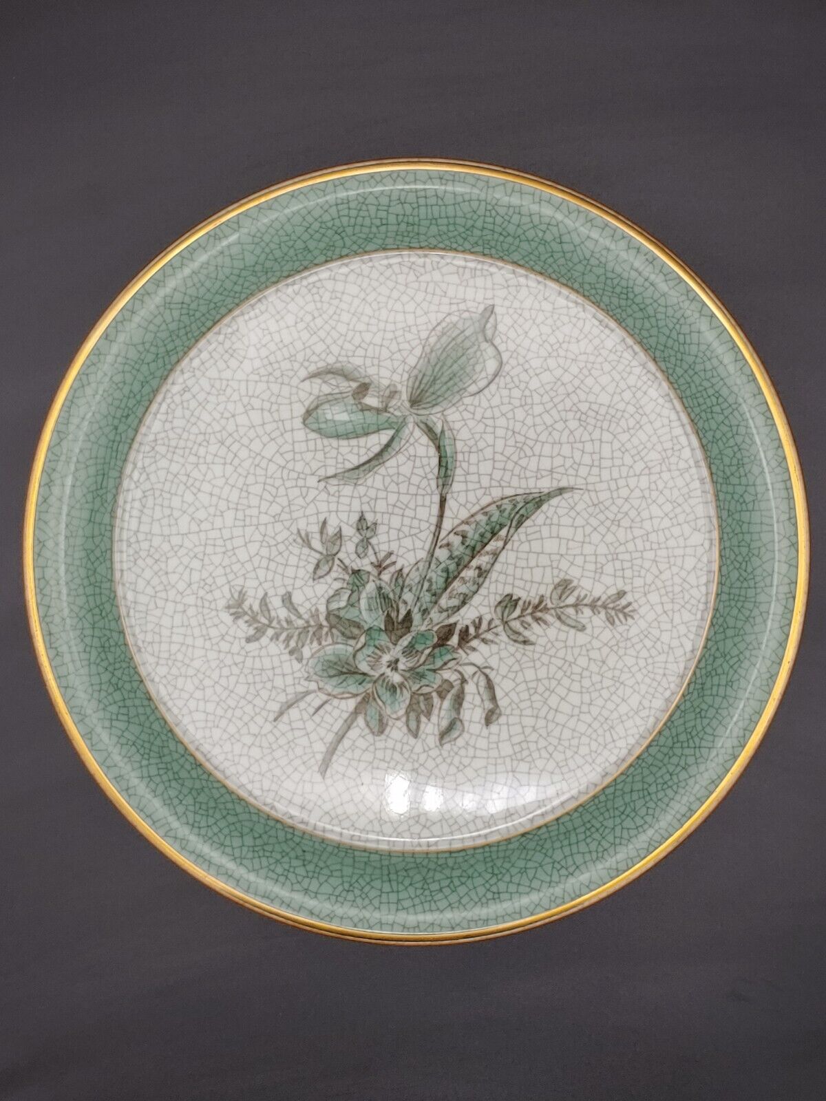 Vintage Denmark Royal Copenhagen Porcelain Cracks Glazed Painted Art Plate Dish