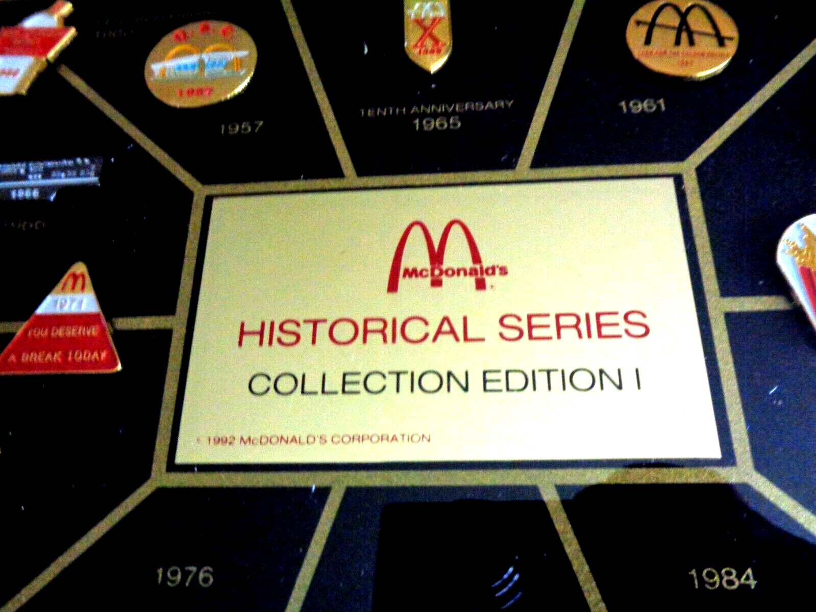 McDonald\'s 1992 Framed Historical Pin Set