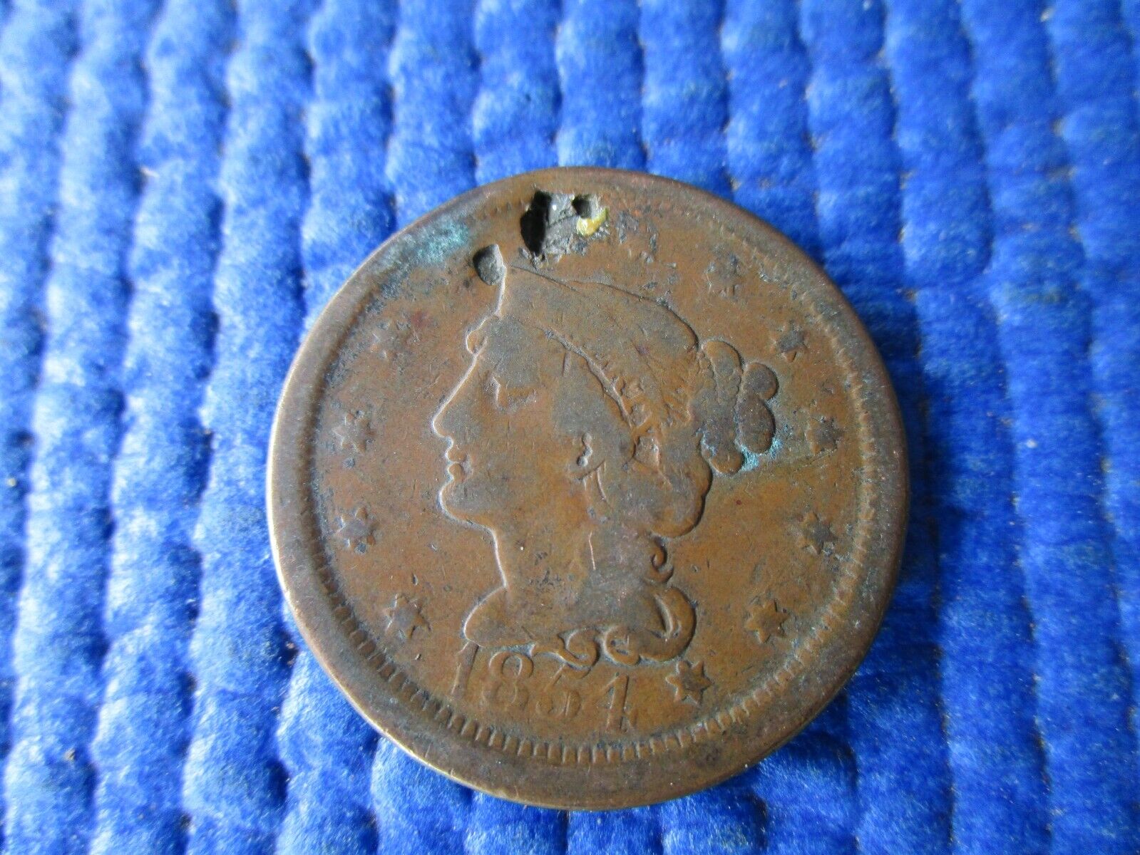 Antique Civil War Era Large Copper Cent Dated 1854