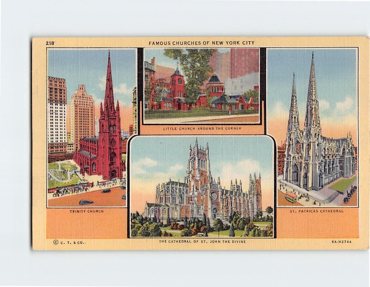 Postcard Famous Churches Of New York City New York USA