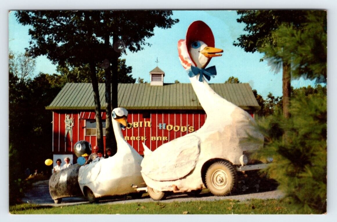 Mother Goose Ride Enchanted Forest Maryland Vintage Postcard Damaged DMG1