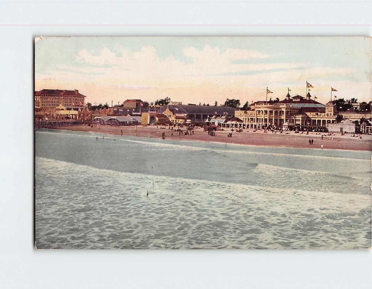 Postcard Bath House & Strand Long Beach California USA