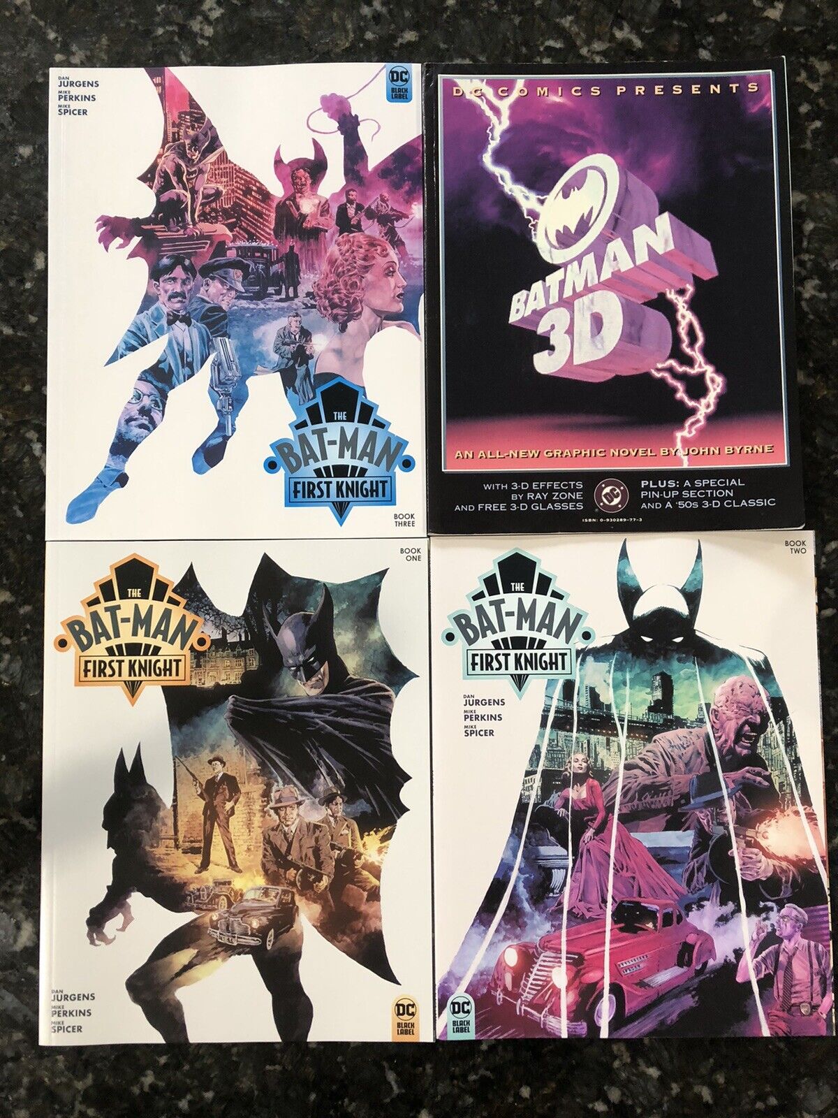 The Bat-Man First Knight 1-3 2024 Complete Black Label Series & Batman 3-D 3D GN