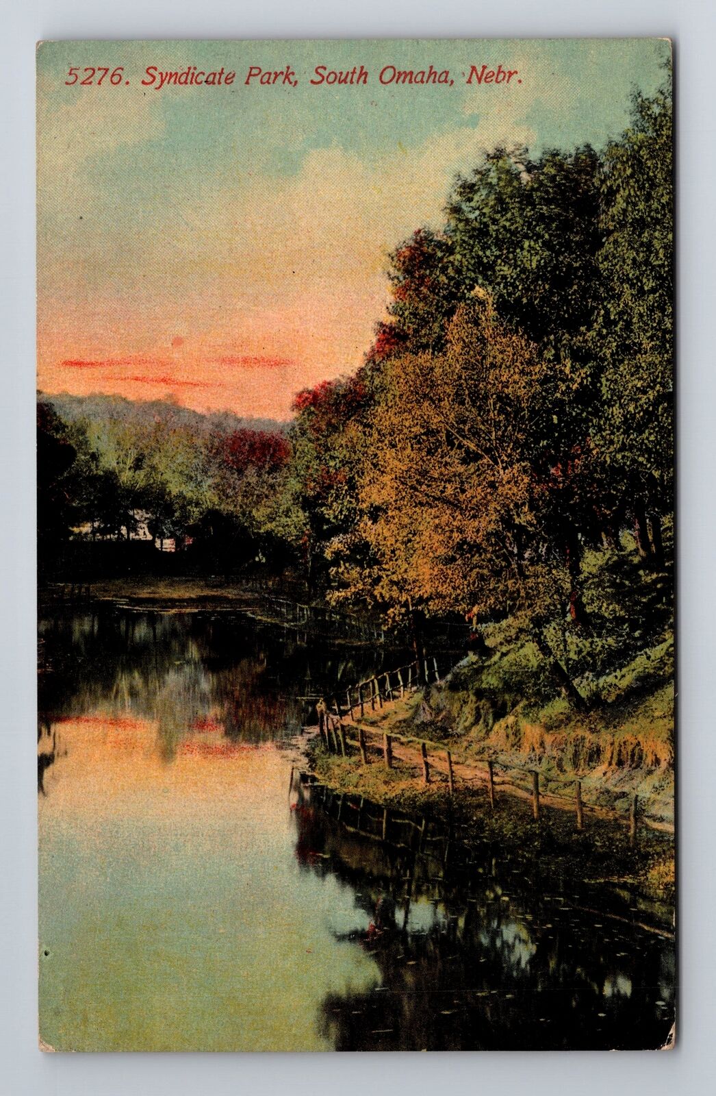 South Omaha NE-Nebraska, Syndicate Park, Antique Vintage Souvenir Postcard