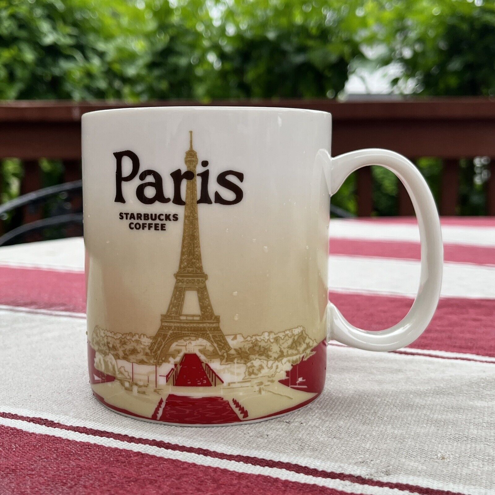 STARBUCKS PARIS 2012 COFFEE MUG EIFFEL TOWER CERAMIC 16oz GLOBAL ICON SERIES