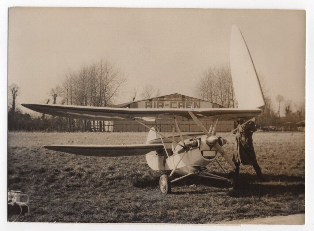 France, Caen, Henri Migniet aircraft prototype, vintage press print