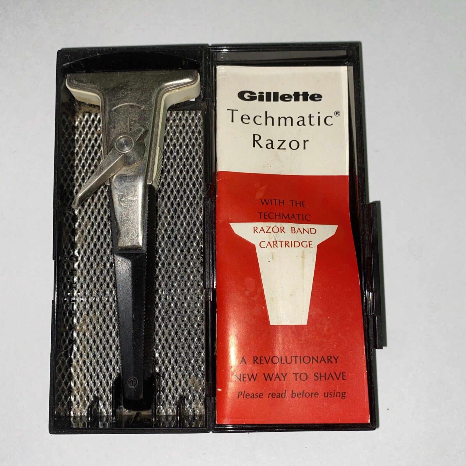 Vintage Gillette Techmatic Razor with Case - As Is