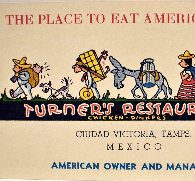 1951 Turner\'s Chicken Restaurant Ciudad Victoria Tamaulipas Mexico Postcard