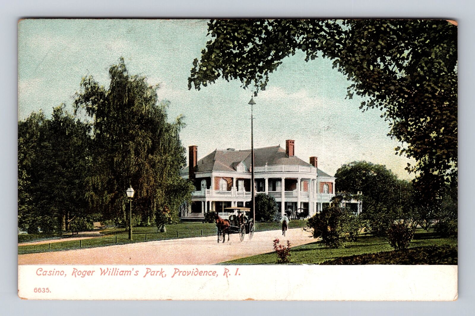 Providence RI-Rhode Island, Casino, Roger William\'s Park, Vintage Postcard
