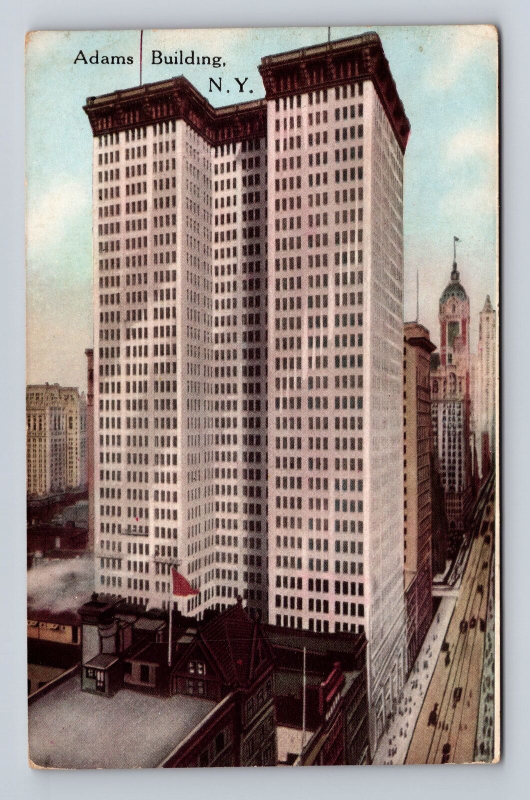 New York City NY-New York, Adams Building, Antique, Vintage Souvenir Postcard