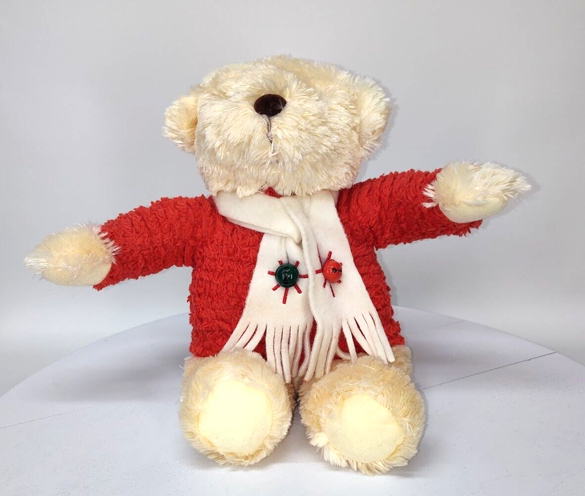 Hallmark The Jingle Bells Christmas Teddy Bear Red Sweater Stuffed Animal